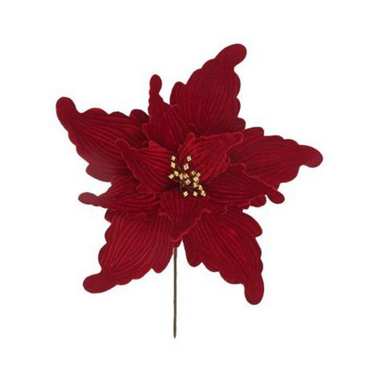 Imagem POINSÉTIA DECORATIVA NATAL COR VERMELHO COM DOURADO 30CM - TOK DA CASA 