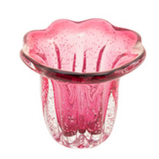 Imagem de VASO DE VIDRO ITALY ROSA 18CM X 18,5CM - WOLFF - Rojemac Impotacao E Exportacao Ltda