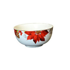 Imagem de BOWL EM POCELANA COM ESTAMAPA DE FLOR VERMELHA 14X14X7CM - TOK DA CASA  - Oliver Comercio E Distribuicao De Artigo Domestico