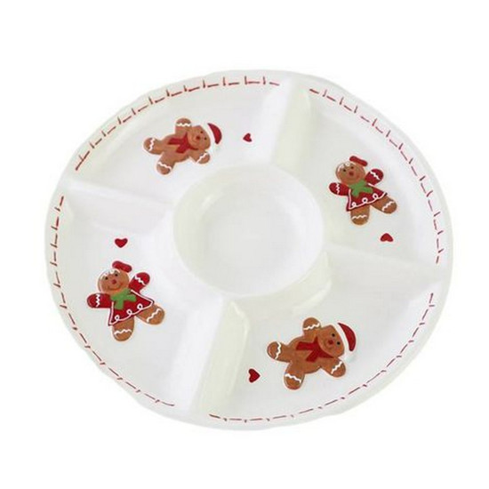 Imagem PETISQUEIRA EM PORCELANA COM BISCOITO DECORATIVO 26X26X3,5CM - TOK DA CASA 