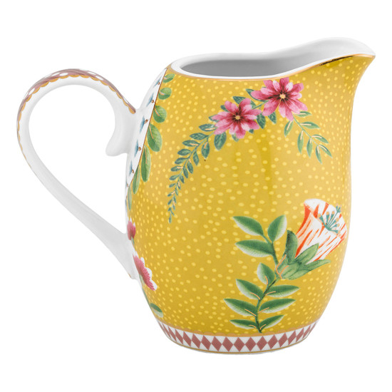 Imagem JARRINHA 250ML COR AMARELO E BRANCO DE PORCELANA 10X7X12CM - NUSA DUA