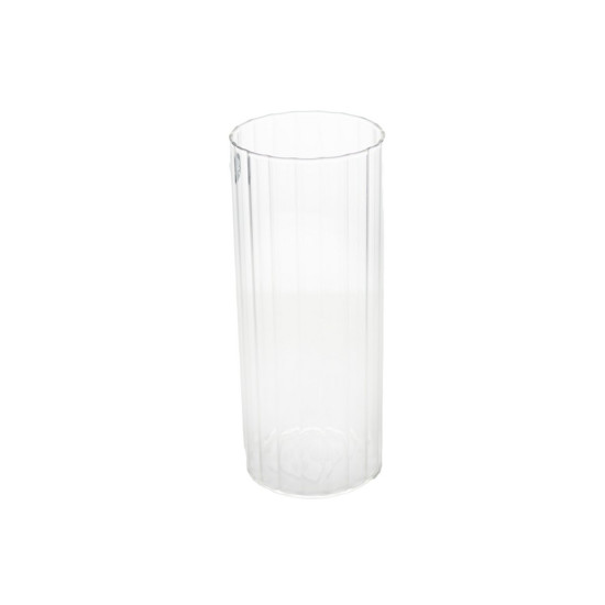 Imagem VASO DECORATIVO DE VIDRO TRANSPARENTE 10X10X25CM - GRILLO 54197