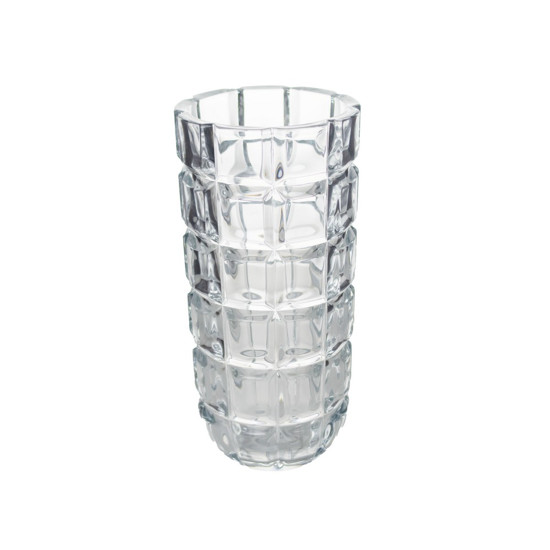 Imagem VASO DECORATIVO DE VIDRO TRANSPARENTE 14X14X28CM - GRILLO 55185