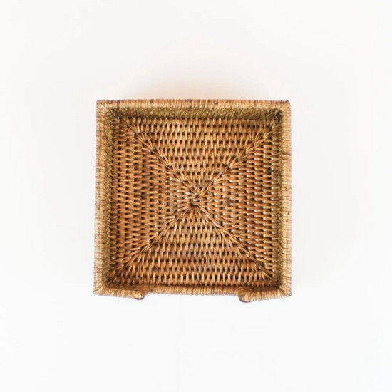 Imagem PORTA GUARDANAPOS GRANDE EM RATTAN PAYA 18X18X6CM - NATURAL HOME 