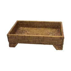 Imagem de BANDEJA PINDAYA DE FIBRA DE RATTAN 27X17X5/7CM - NATURAL HOME   - Fs Casa Com. Imp. Art. Domesticos E Esportivos Eireli