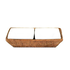 Imagem de PETISQUEIRA EM RATTAN MAYA 2 BOWLS - NATURAL HOME  - Fs Casa Com. Imp. Art. Domesticos E Esportivos Eireli