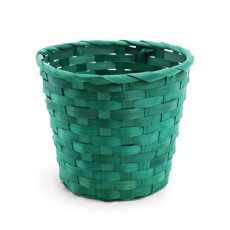 Imagem de CESTA REDONDA DE BAMBU COR VERDE 19X19X16CM - CROMUS  - Cromus Embalagens Ind. E Com. Ltda