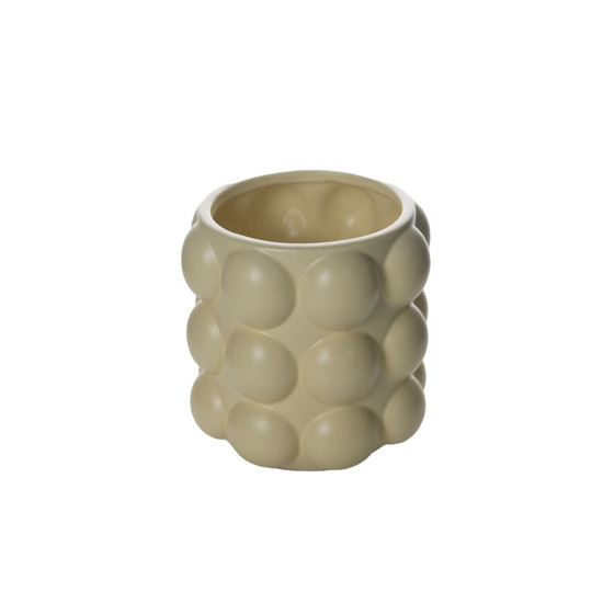 Imagem VASO DECORATIVO DE CERÂMICA COR CREME 14X14X15CM - GRILLO 54862