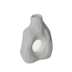 Imagem de VASO DECORATIVO DE CERÂMICA COR BRANCO 19X8X25CM - GRILLO 54872 - Grillo Ltda