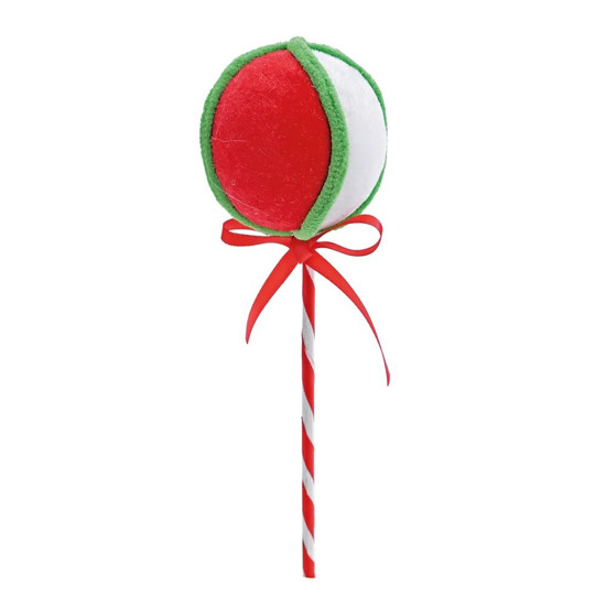 Imagem GALHO CANDY COM LAÇO COR VERMELHO, BRANCO E VERDE 23CM - CROMUS 