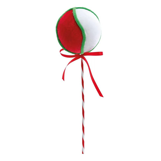 Imagem GALHO CANDY COM LAÇO COR VERMELHO, BRANCO E VERDE 36CM - CROMUS 