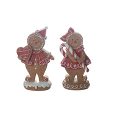 Imagem de CONJUNTO DE CASAL GINGERBREAD CANDY EM RESINA 2 PEÇAS DE 15CM - CROSS  - Cross Comercial Ltda