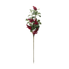 Imagem de HASTE NATALINA COM FOLHAS E BERRIES VERMELHO 70CM - GRILLO 54407 - Grillo Ltda