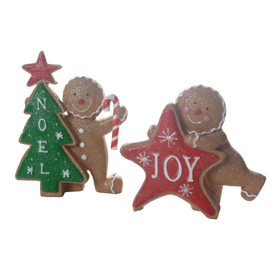 Imagem CONJUNTO CASAL GINGERBREAD JOY EM RESINA 15CM - CROSS 