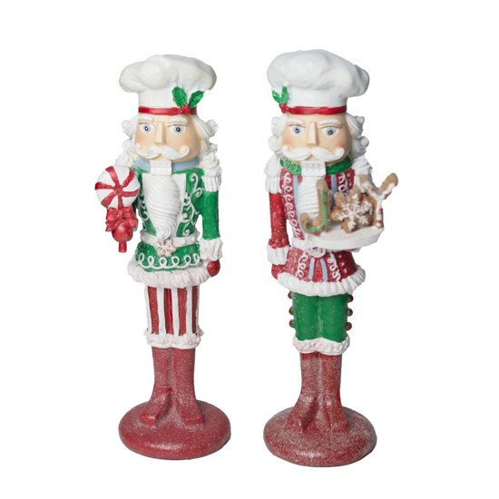 Imagem CONJUNTO DE NUTCRACKER CANDY NATALINO DE RESINA 2 PEÇAS DE 28CM - CROSS 