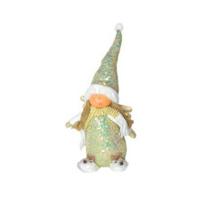 Imagem de BONECA ANJO DECORATIVA COM GORRO E VESTIDO COR BRANCO E AZUL COM GLITTER 17X15X49CM - TOK DA CASA  - Oliver Comercio E Distribuicao De Artigo Domestico