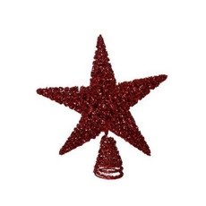 Imagem de PONTEIRA EM FORMATO DE ESTRELA COR VERMELHO COM GLITTER 24CM - TOK DA CASA  - Oliver Comercio E Distribuicao De Artigo Domestico