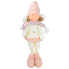 Imagem de QUERUBIM DECORATIVO COM GORRO EM PÉ COR BRANCO E ROSA 39CM - GRILLO 50899 - Grillo Ltda