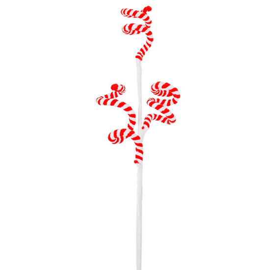 Imagem HASTE NATALINA COR VERMELHO E BRANCO 60CM - GRILLO 54823