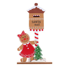 Imagem de GINGERBREAD DECORATIVO DE MDF SANTA MAIL COLORIDO 4X18X31CM - CROMUS  - Cromus Embalagens Ind. E Com. Ltda