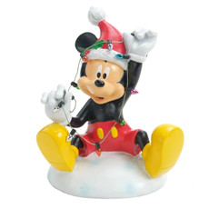 Imagem de MICKEY SENTADO COM PISCA PISCA COLORIDO DECORATIVO 11X13X15CM - CROMUS  - Cromus Embalagens Ind. E Com. Ltda