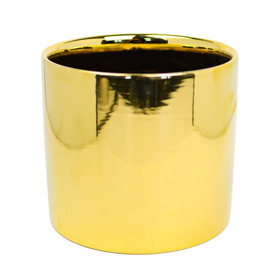 Imagem VASO DECORATIVO DE CERÂMICA COR DOURADO 17X17X15CM - GRILLO 54782