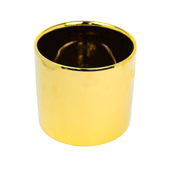 Imagem VASO DECORATIVO DE CERÂMICA COR DOURADO 17X17X15CM - GRILLO 54782