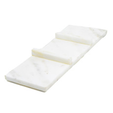 Imagem de BANDEJA DECORATIVA MÁRMORE COR BRANCO 32X10X3CM - CROSS  - Cross Comercial Ltda