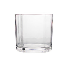 Imagem de VASO DECORATIVO DE VIDRO TRANSPARENTE 14,5X14,5X15CM - GRILLO 54262 - Grillo Ltda