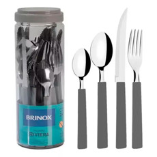 Imagem de FAQUEIRO ITAPARICA 24 PEÇAS - CINZA BRINOX - Brinox Metalurgica Sa