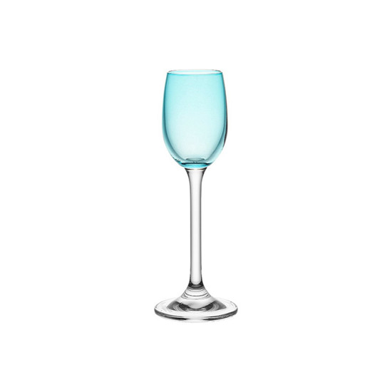 Imagem JOGO DE TAÇAS COLLECTION COLOBRI PARA LICOR DE CRISTAL GASTRO 65ML 6 PEÇAS COR AZUL CRYSTAL BOHEMIA