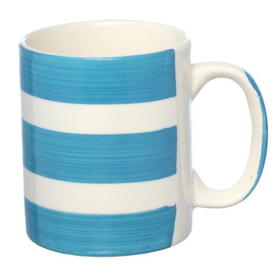 Imagem CANECA DE CERÂMICA RETA FAIXAS AZUL ESCURO 300ML - HAUSKRAFT