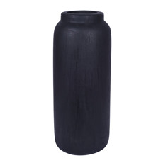 Imagem de VASO DECORATIVO EM MADEIRA M COR PRETO 12X12X30CM - GRILLO 55878 - Grillo Ltda