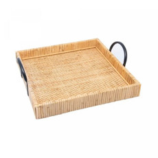 Imagem de BANDEJA RETANGULAR DE FIBRA NATURAL COM ALÇA BALI 32,5CM X 30CM X 9,5CM - WOLFF - Rojemac Impotacao E Exportacao Ltda