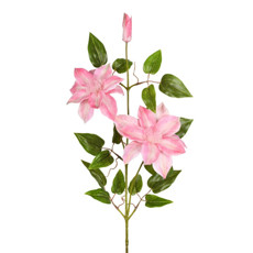 Imagem de HASTE FLOR CLEMATIS 3D X3 ROSA 17X88CM GRILLO 53474 - Grillo Ltda