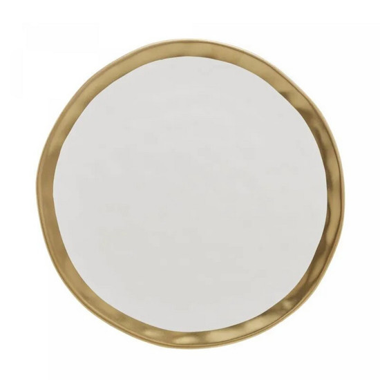 Imagem PRATO RASO DE PORCELANA DUBAI BRANCO E DOURADO 25CM X 2CM - WOLFF