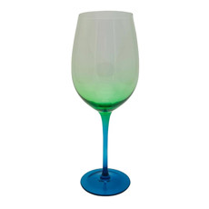 Imagem de JOGO DE 2 TAÇAS PARA VINHO EM VIDRO 550ML A25CM COR VERDE DEGRADÊ - PALM SPRINGS - FRACALANZA - Full Fit Industria Importacao E Comercio Ltda.