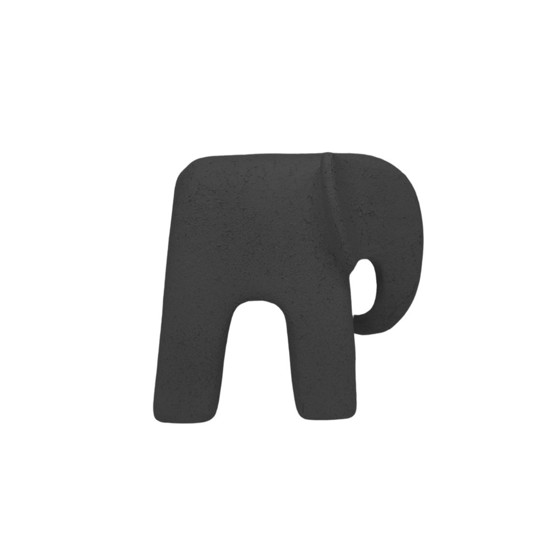 Imagem ESCULTURA DECORATIVA ELEFANTE COR PRETO DE RESINA 20X10X18,5CM 