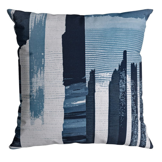 Imagem ALMOFADA VELVETEEN DECORATIVA 803 43 CM X 43 CM COR AZUL E BRANCO 