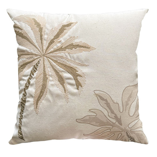 Imagem ALMOFADA DONATELLA DECORATIVA 071 COM BORDADO 43 CM X 43 CM COR BRANCO E BEGE