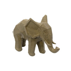 Imagem de ESCULTURA ELEFANTE DECORATIVA EM RESINA COR CINZA 20X27X15CM  - Lucatti Artes E Decoracoes Ltda