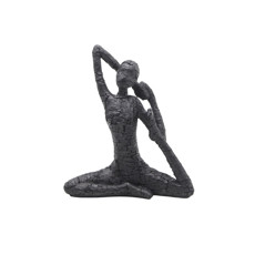 Imagem de ESCULTURA DECORATIVA YOGA EM RESINA COR PRETO 22X8X26CM - Cross Comercial Ltda