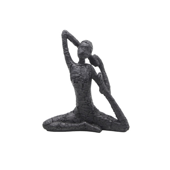 Imagem ESCULTURA DECORATIVA YOGA EM RESINA COR PRETO 22X8X26CM