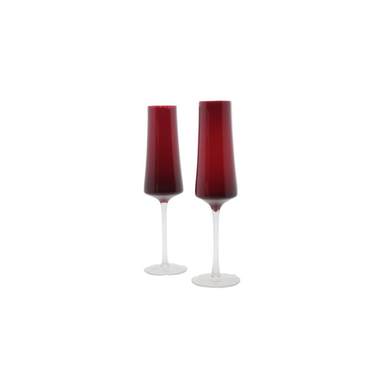 Imagem JOGO DE TAÇAS CHAMPANHE HOME&CO LATOUR EM VIDRO 210ML 26X7X7CM VERMELHO 2 UNIDADES