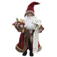 Imagem de PAPAI NOEL DECORATIVO COM LISTA E URSI COR VERMELHO E MARROM 45CM  - Cromus Embalagens Ind. E Com. Ltda