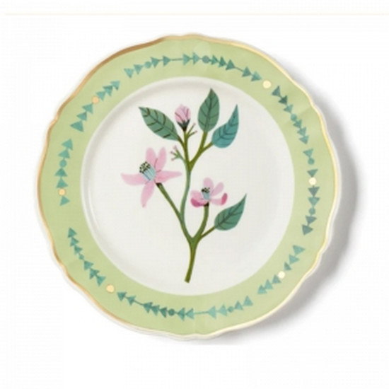 Imagem PRATO RASO DE PORCELANA ITALIANA BITOSSI DA COLEÇÃO BOTANICA 26,5CM