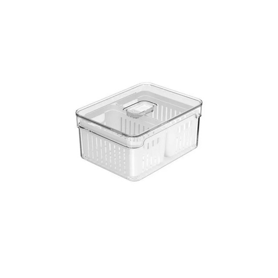 Imagem ORGANIZADOR COM CESTO DUPLO 2,2L CLEAR FRESH OU 15 X 20 X 9,5CM NATURAL 