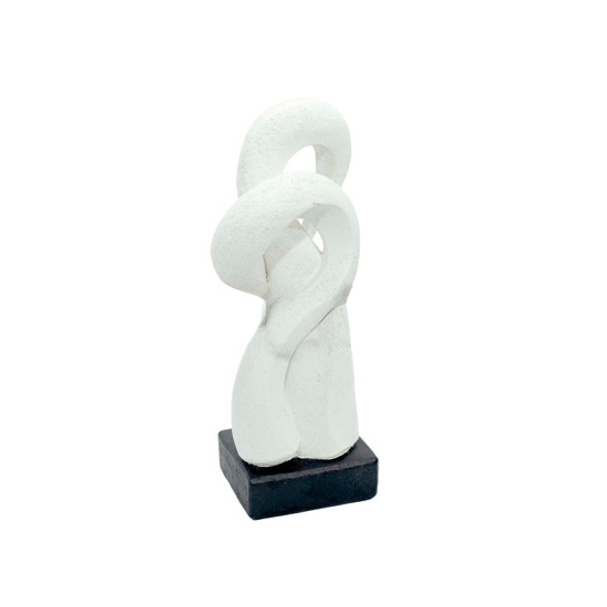 Imagem ESCULTURA DECORATIVA EM POLIRESINA COR BRANCO COM PRETO 29X18X11CM 