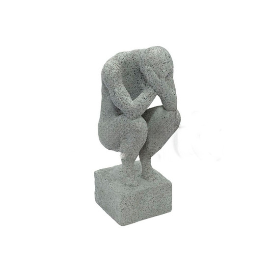 Imagem ESCULTURA DECORATIVA EM POLIRESINA COR CINZA 24X08X12CM 