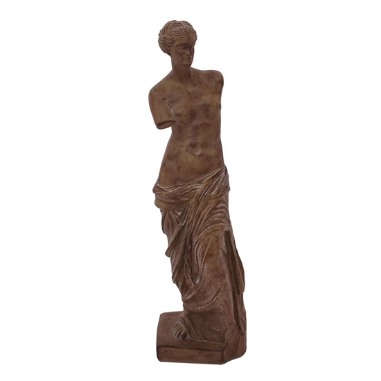 Imagem ESTATUETA MULHER EM RESINA COR MARROM 9X8X28,5CM 